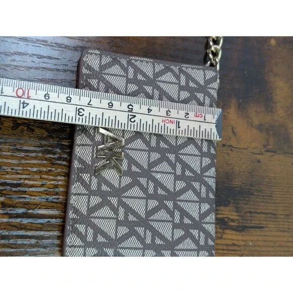 Anne Klein Card ID License Holder Key Chain Slim Wallet Ladies Brown W/Mirror - Picture 8 of 9